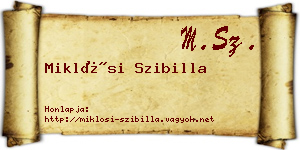 Miklósi Szibilla névjegykártya
